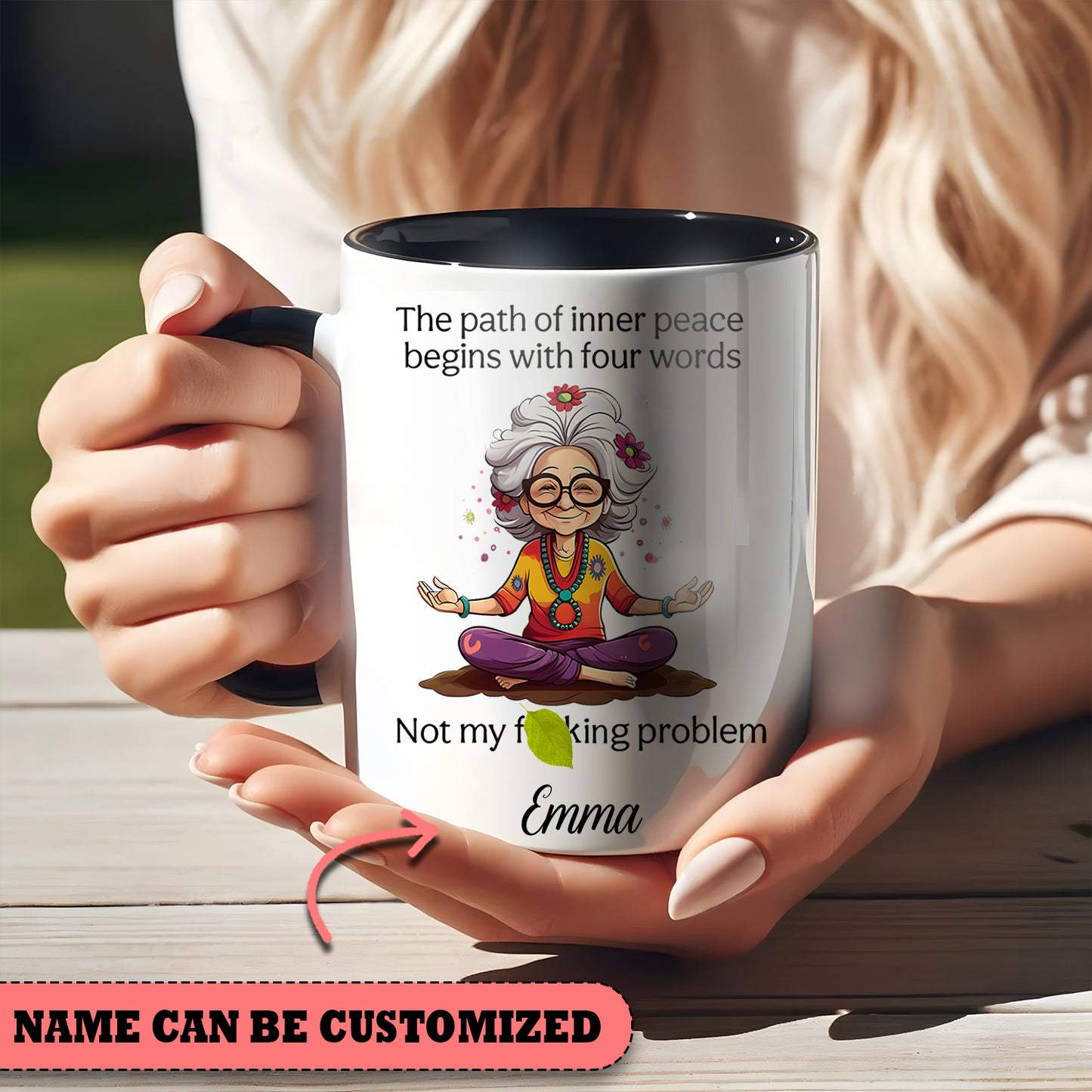 Funny Yoga Personalized Accent Mug