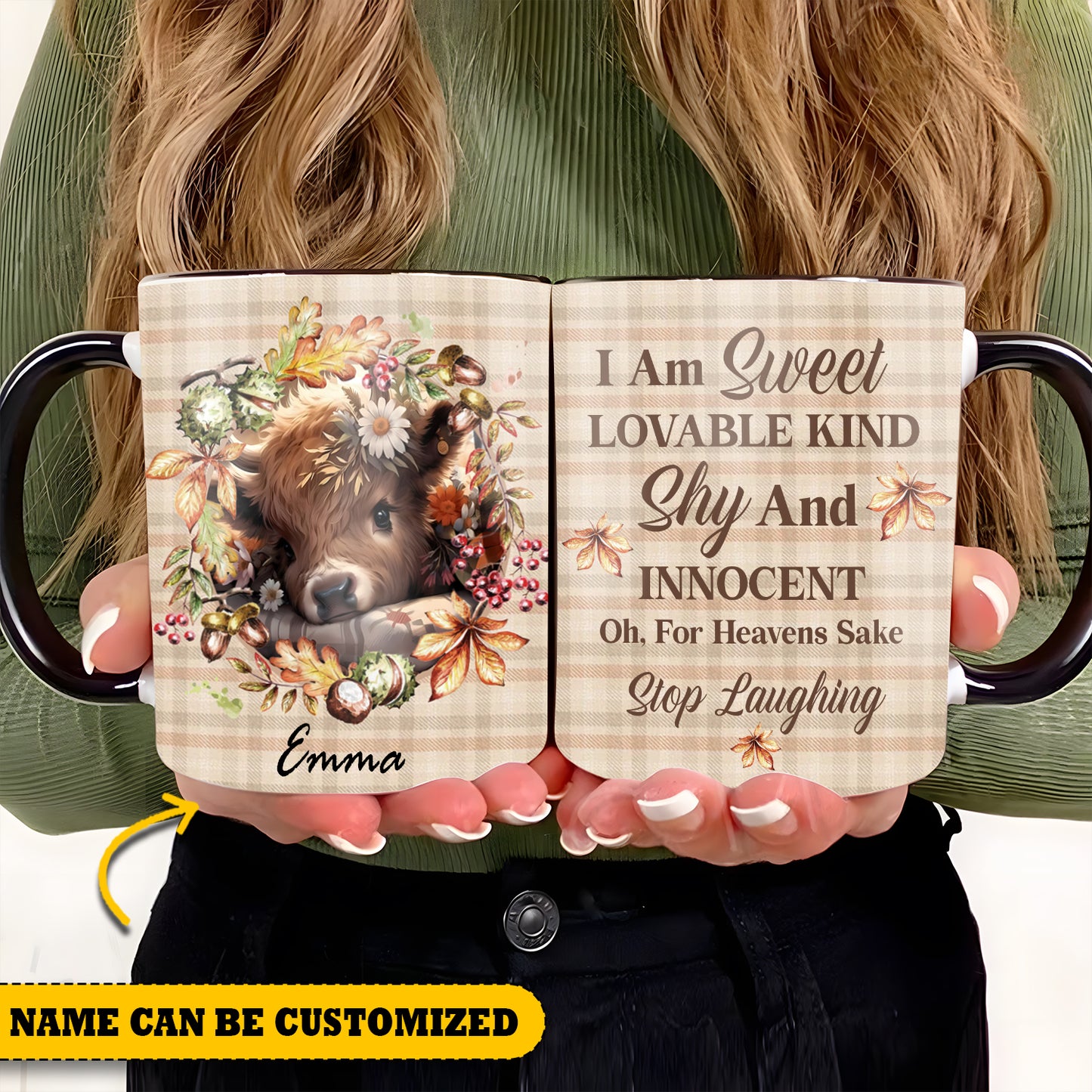 Beautiful Cow Sweet Loveable And Shy Personalized Accent Mug