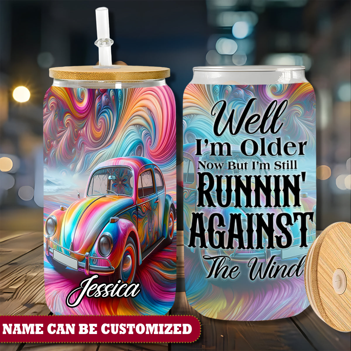 Hippie Well I'm Older Now But I'm Still Runnin' Against The Wind Glass Tumbler