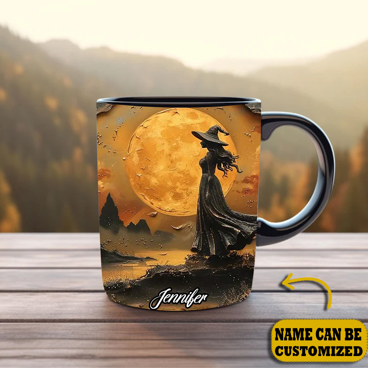 Beautiful Witch Moon Personalized Halloween Accent Mug