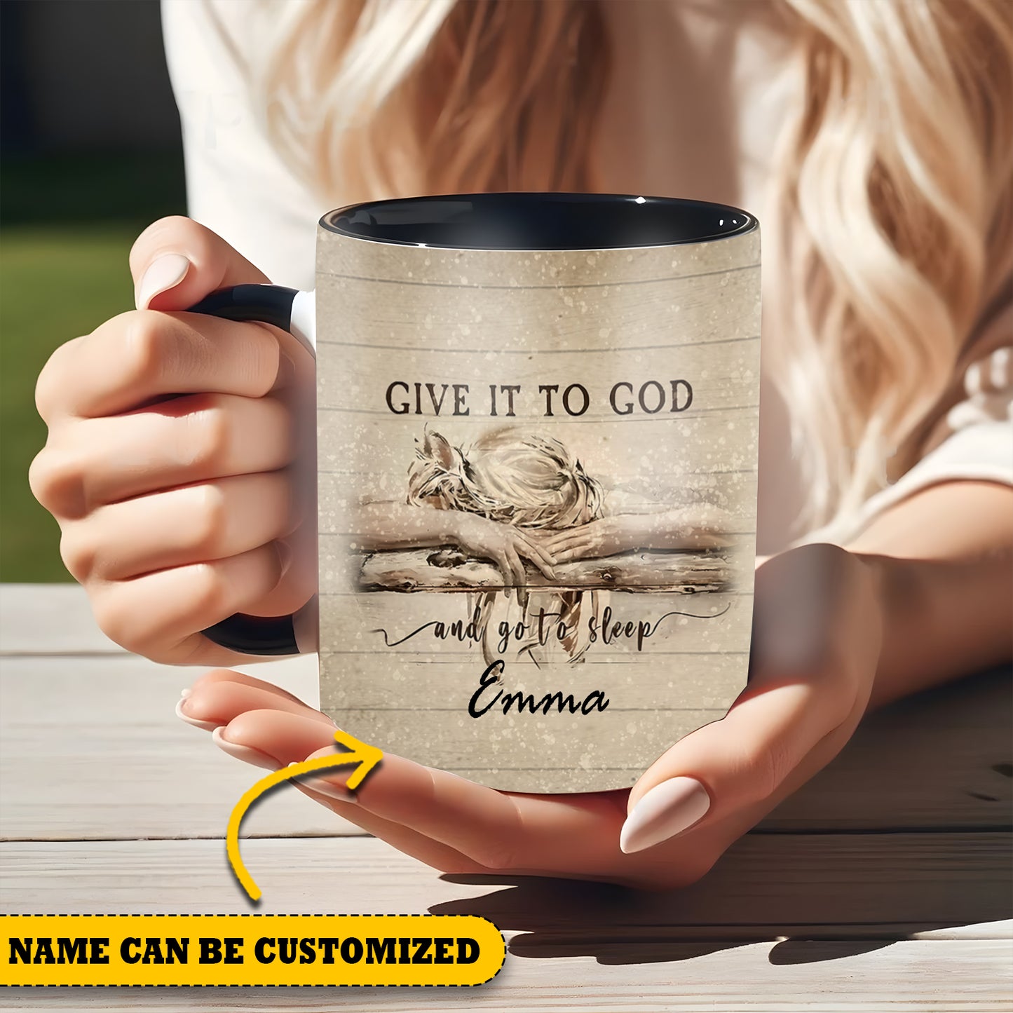 Woman Give It To God Personalized Accent Mug