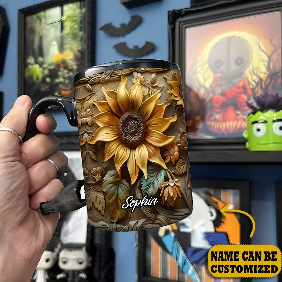 Sunflower Garden Personalized Accent Mug