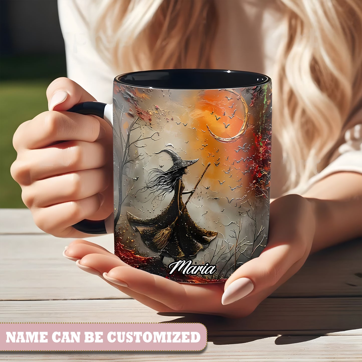 Beautiful Moon Witch Personalized Halloween Accent Mug