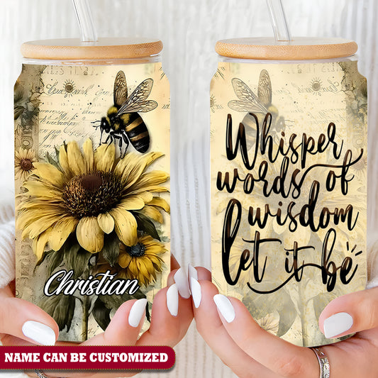 Bee Let Ie Be  Personalized 16Oz Glass Tumbler