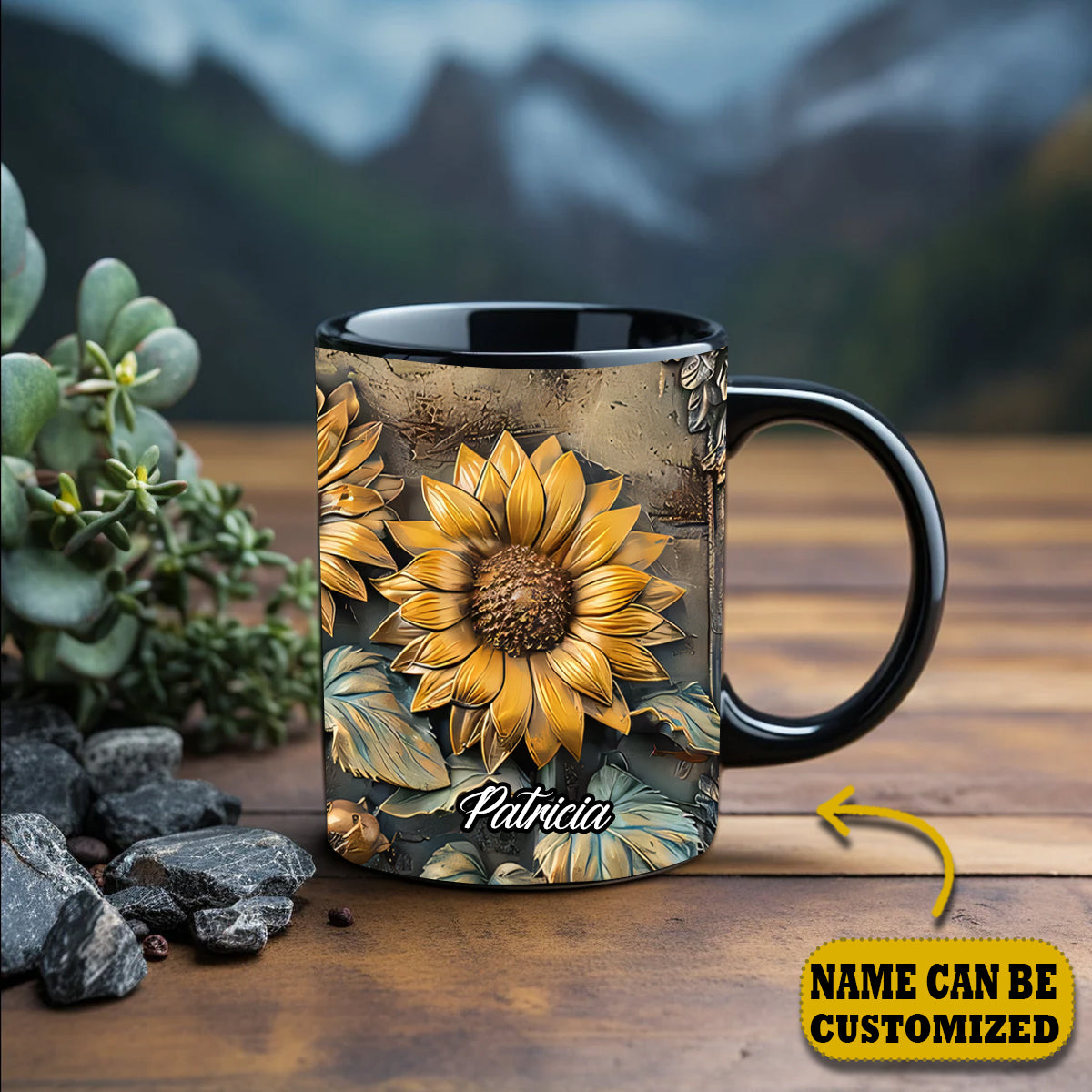 Beautiful Sunflower 2 Vintage Personalized Accent Mug