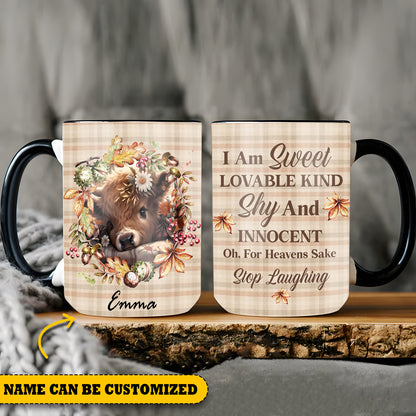 Beautiful Cow Sweet Loveable And Shy Personalized Accent Mug