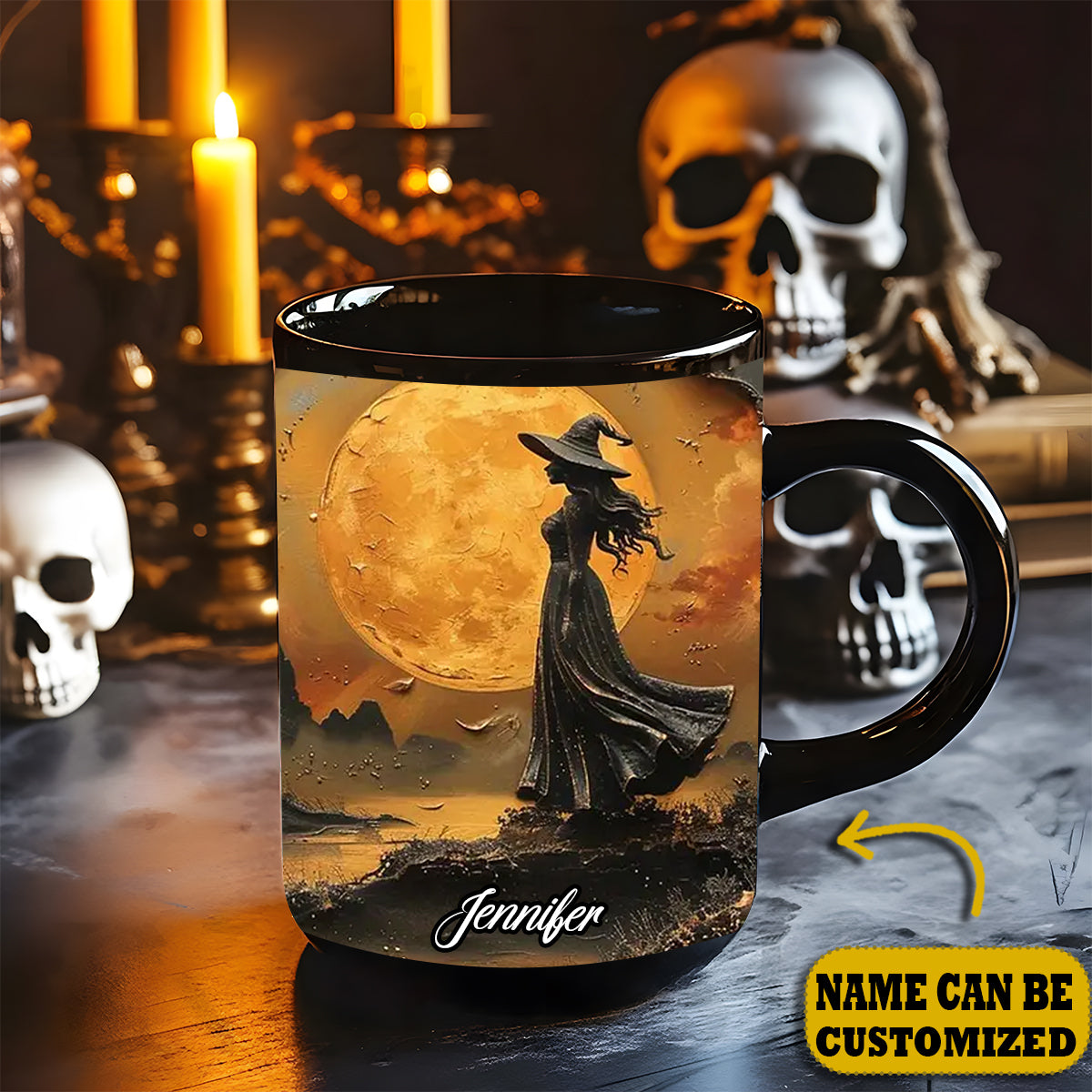 Beautiful Witch Moon Personalized Halloween Accent Mug