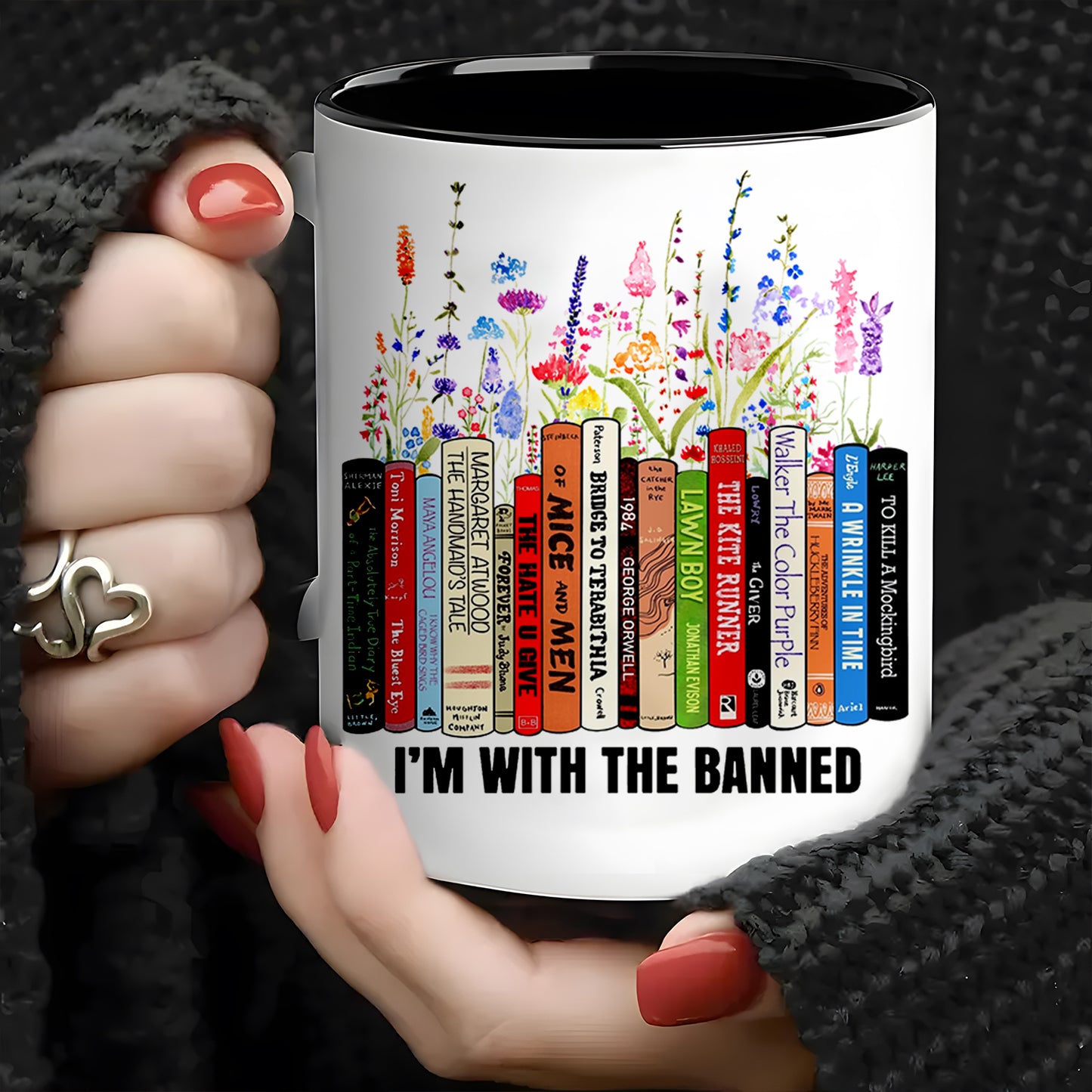 Woman Book I'm With The Banned Accent Mug