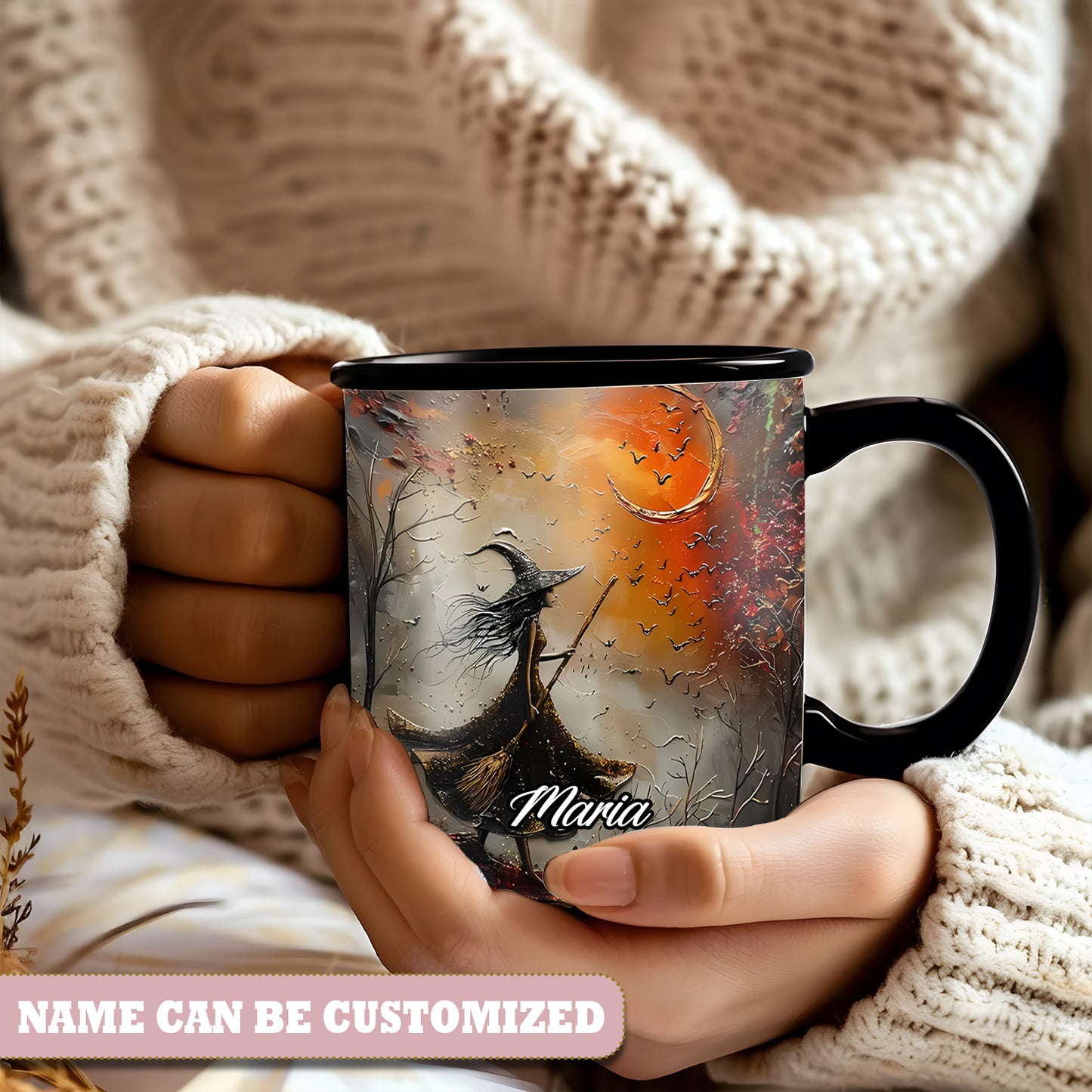 Beautiful Moon Witch Personalized Halloween Accent Mug