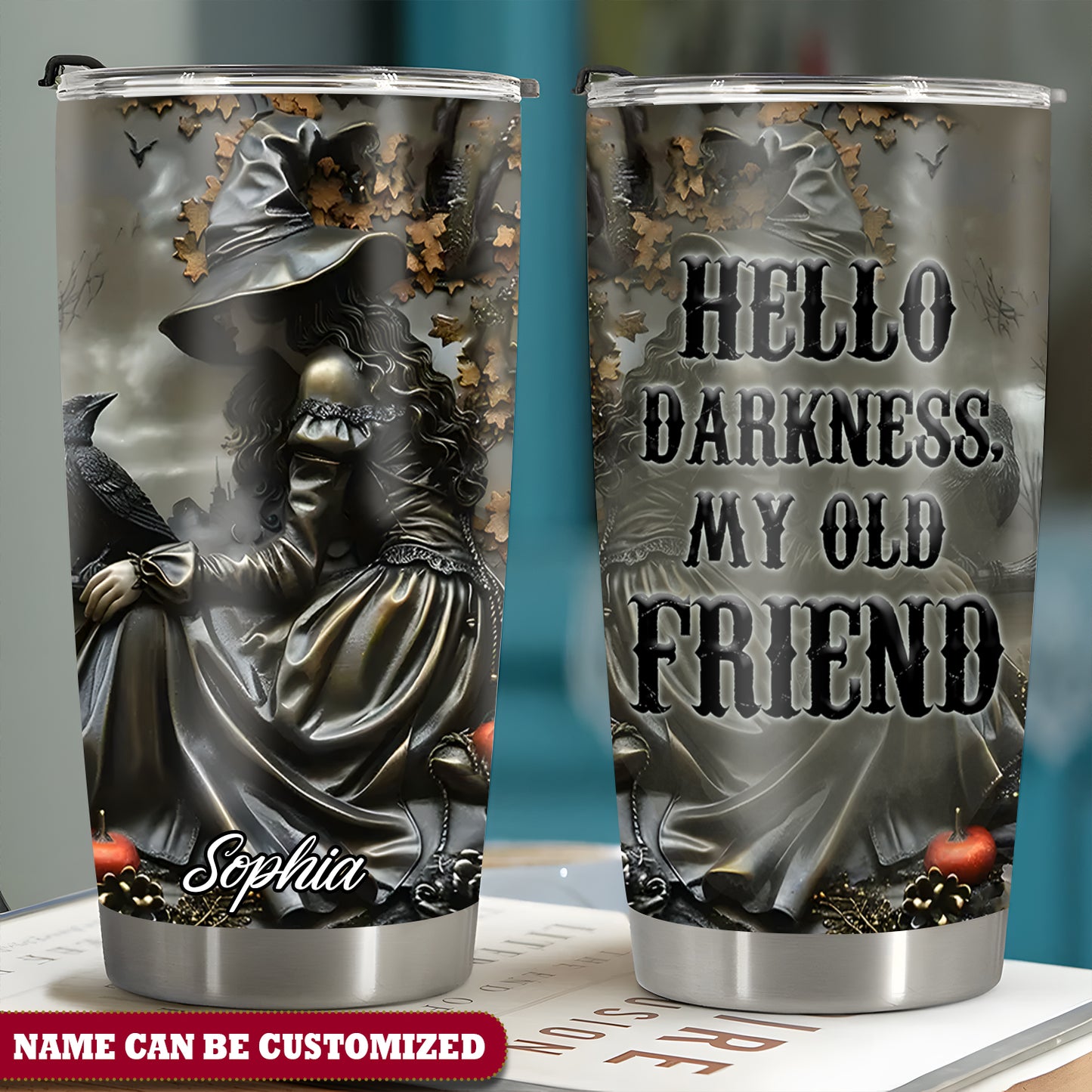 Witch Hello Darkness My Old Friend Personalized 20Oz Tumbler