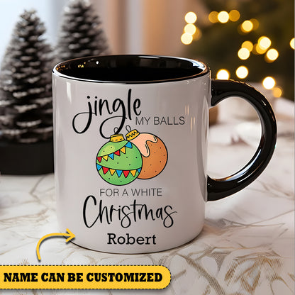 Funny Christmas Jingle My Balls Personalized Accent Mug