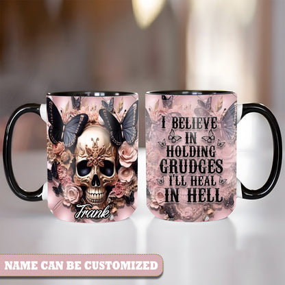 Skull Tattoo Personalized Halloween Accent Mug