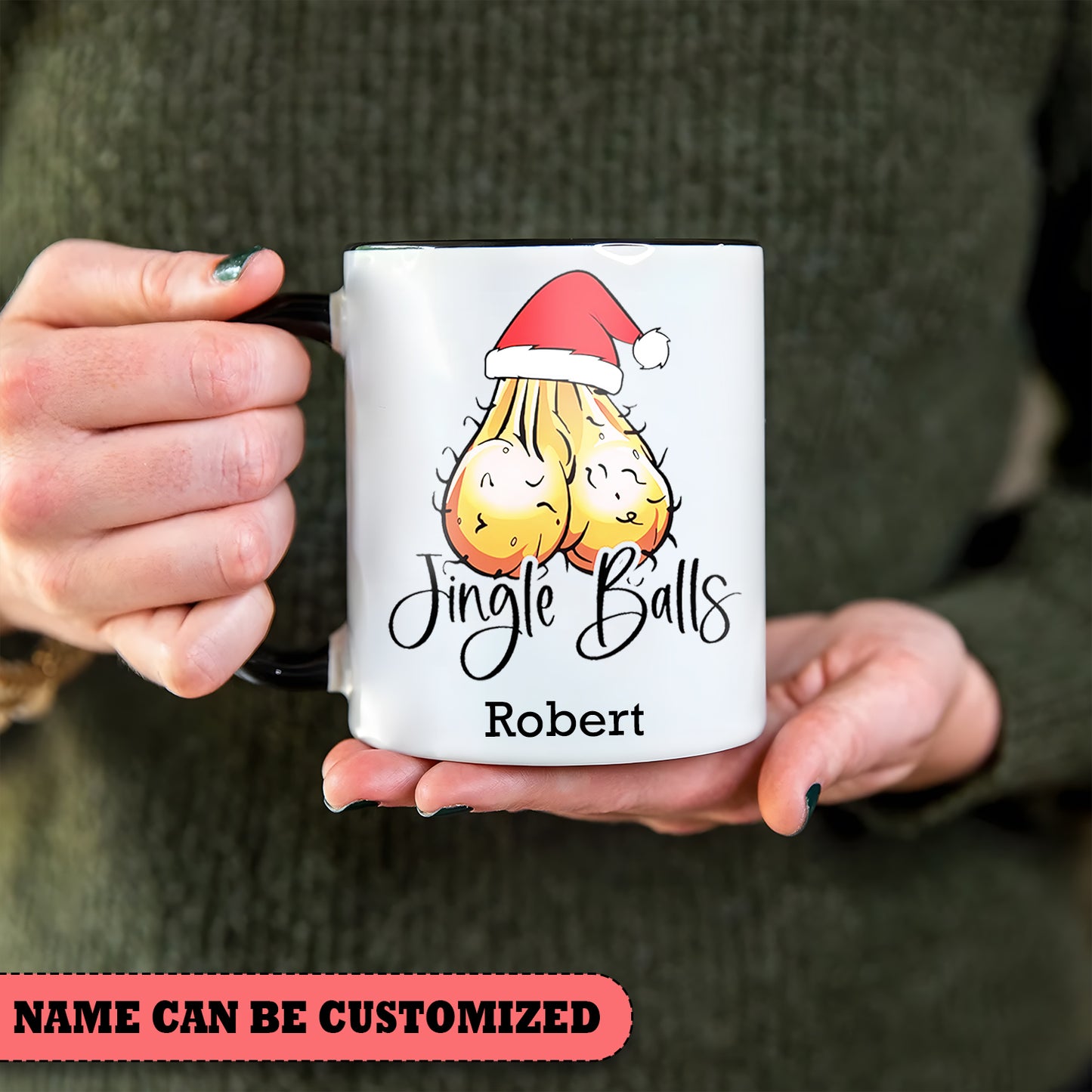 Funny Christmas Jingle Balls Personalized Accent Mug