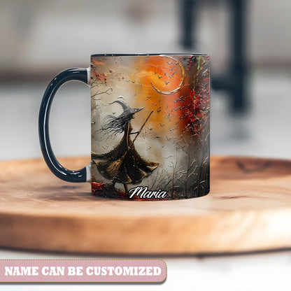 Beautiful Moon Witch Personalized Halloween Accent Mug