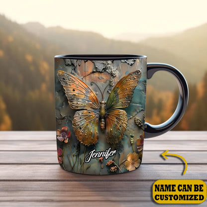 Beautiful Butterfly Vintage Personalized Accent Mug