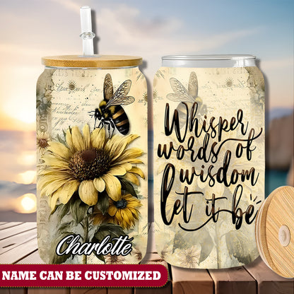 Bee Let Ie Be  Personalized 16Oz Glass Tumbler