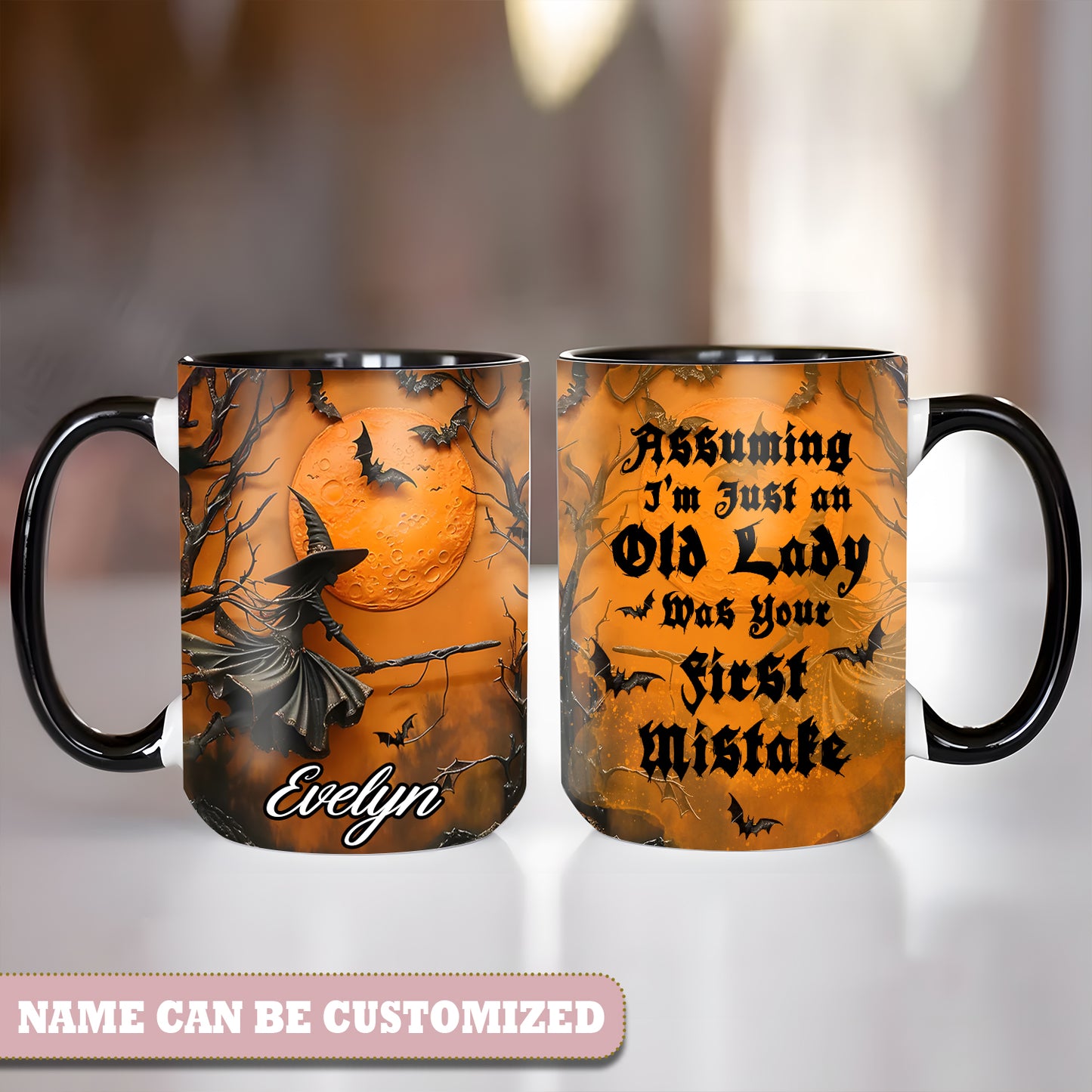 Witch Assuming I'm Just An Old Lady Personalized Accent Mug