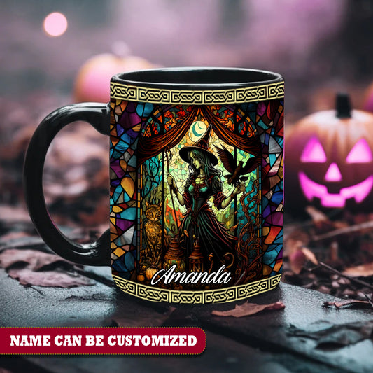 Beautiful Witch Colorful Personalized Halloween Accent Mug