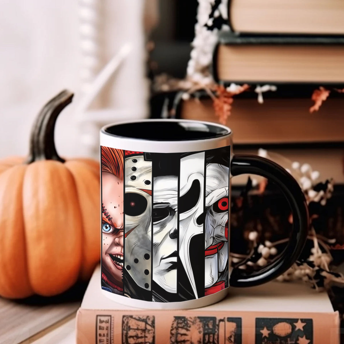 VHS Tape Halloween Movies Nostalgic Black Mug - Character Horror