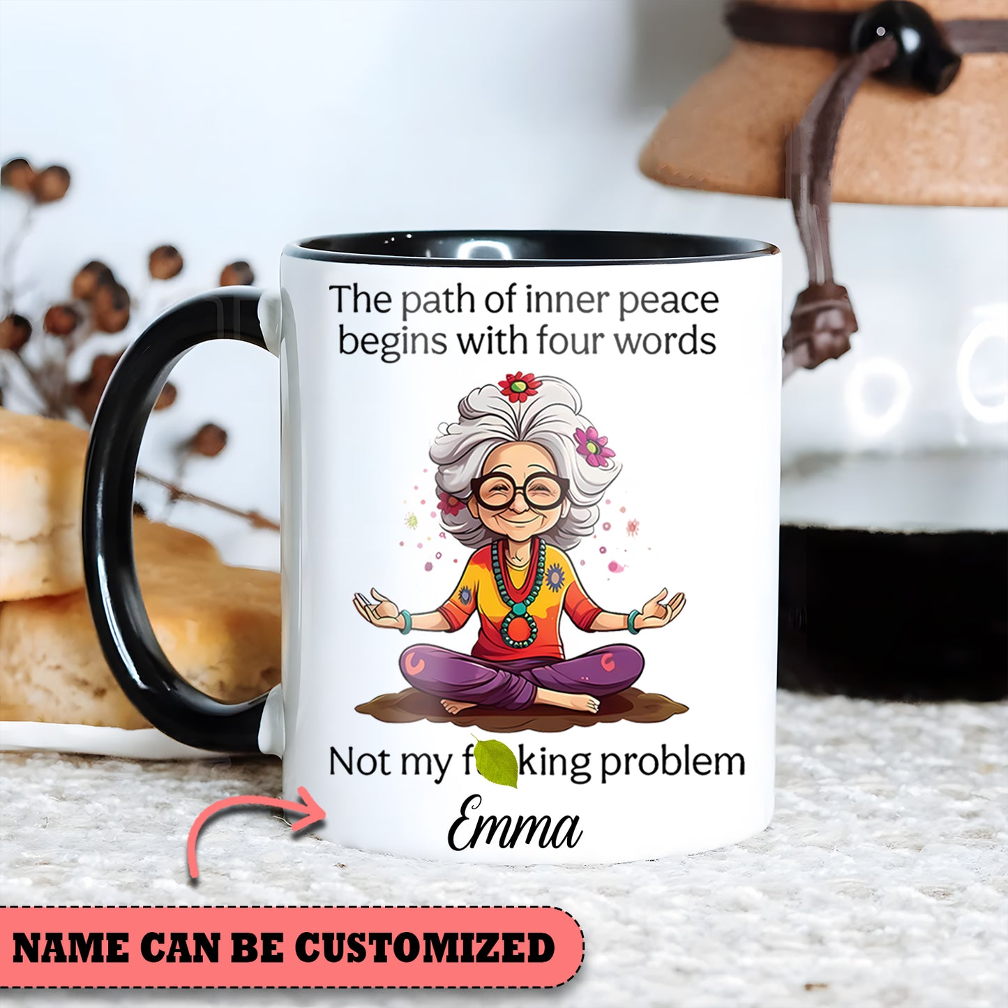 Funny Yoga Personalized Accent Mug