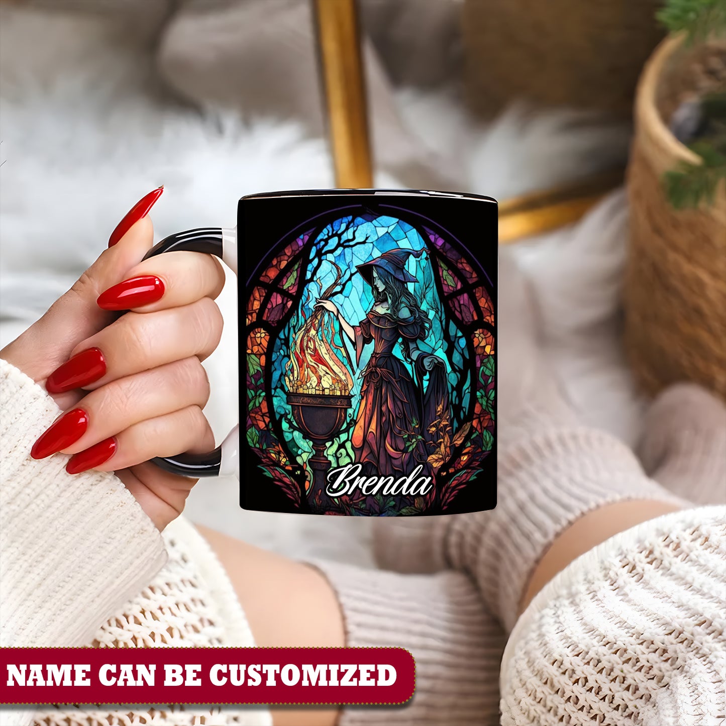 Beautiful Witch Magical  Personalized Halloween Accent Mug