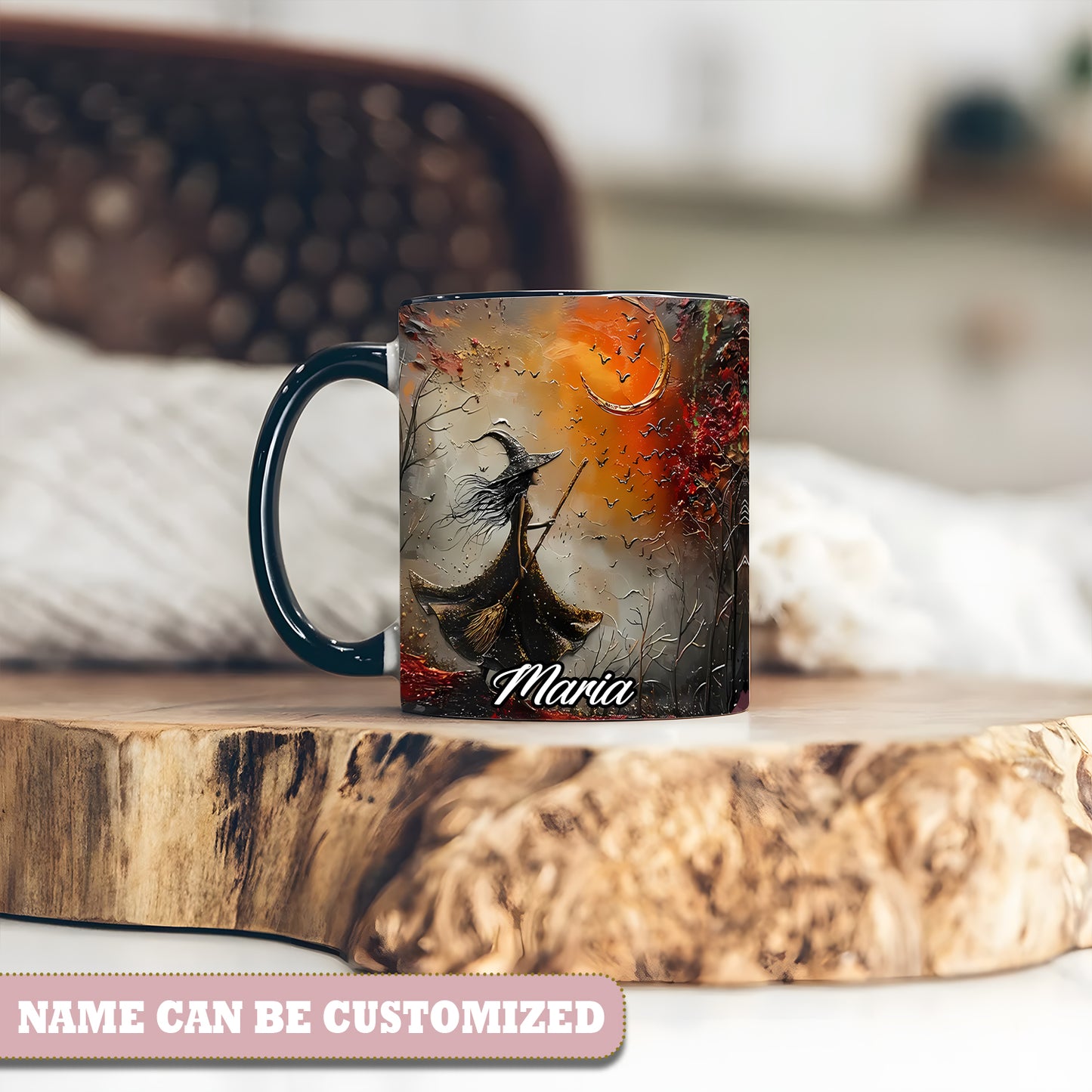 Beautiful Moon Witch Personalized Halloween Accent Mug