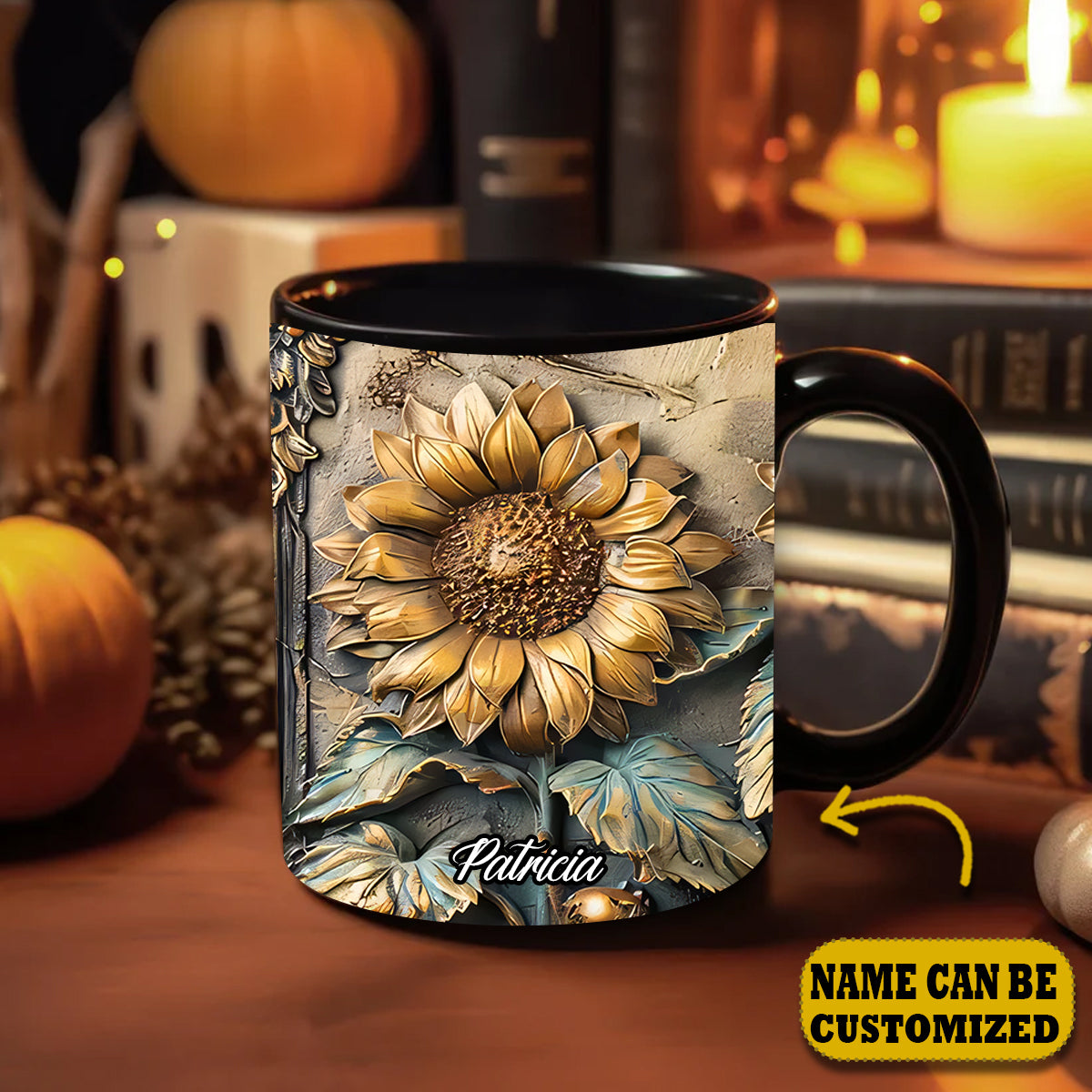 Beautiful Sunflower 2 Vintage Personalized Accent Mug