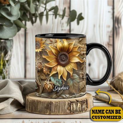 Sunflower Garden Personalized Accent Mug