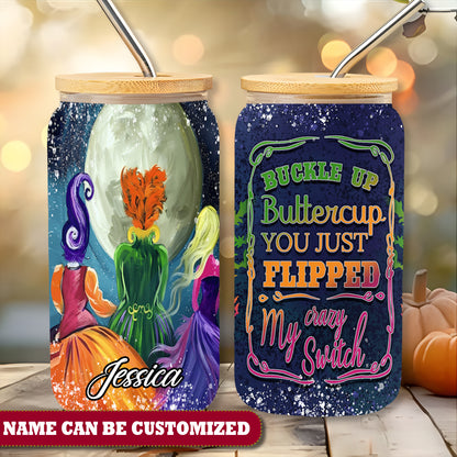 Witch My Crazy Switch Personalized 16Oz Glass Tumbler