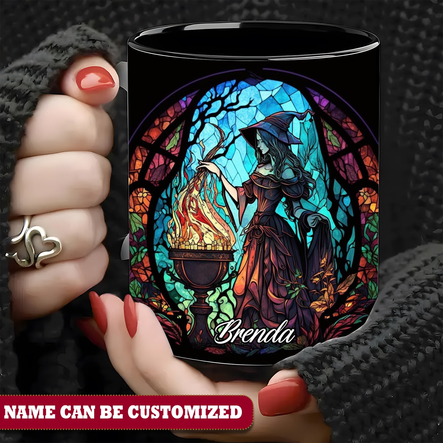 Beautiful Witch Magical  Personalized Halloween Accent Mug