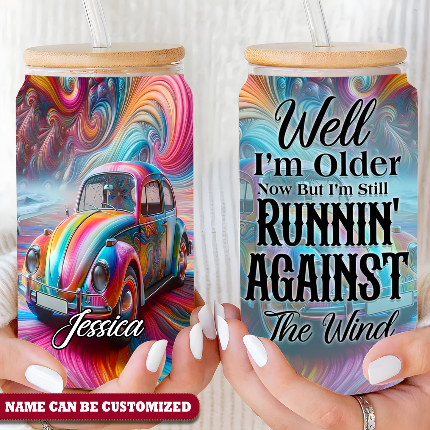 Hippie Well I'm Older Now But I'm Still Runnin' Against The Wind Glass Tumbler