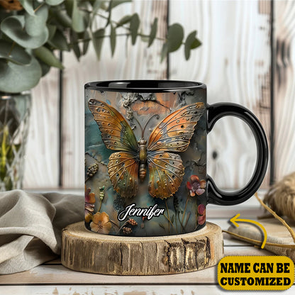 Beautiful Butterfly Vintage Personalized Accent Mug