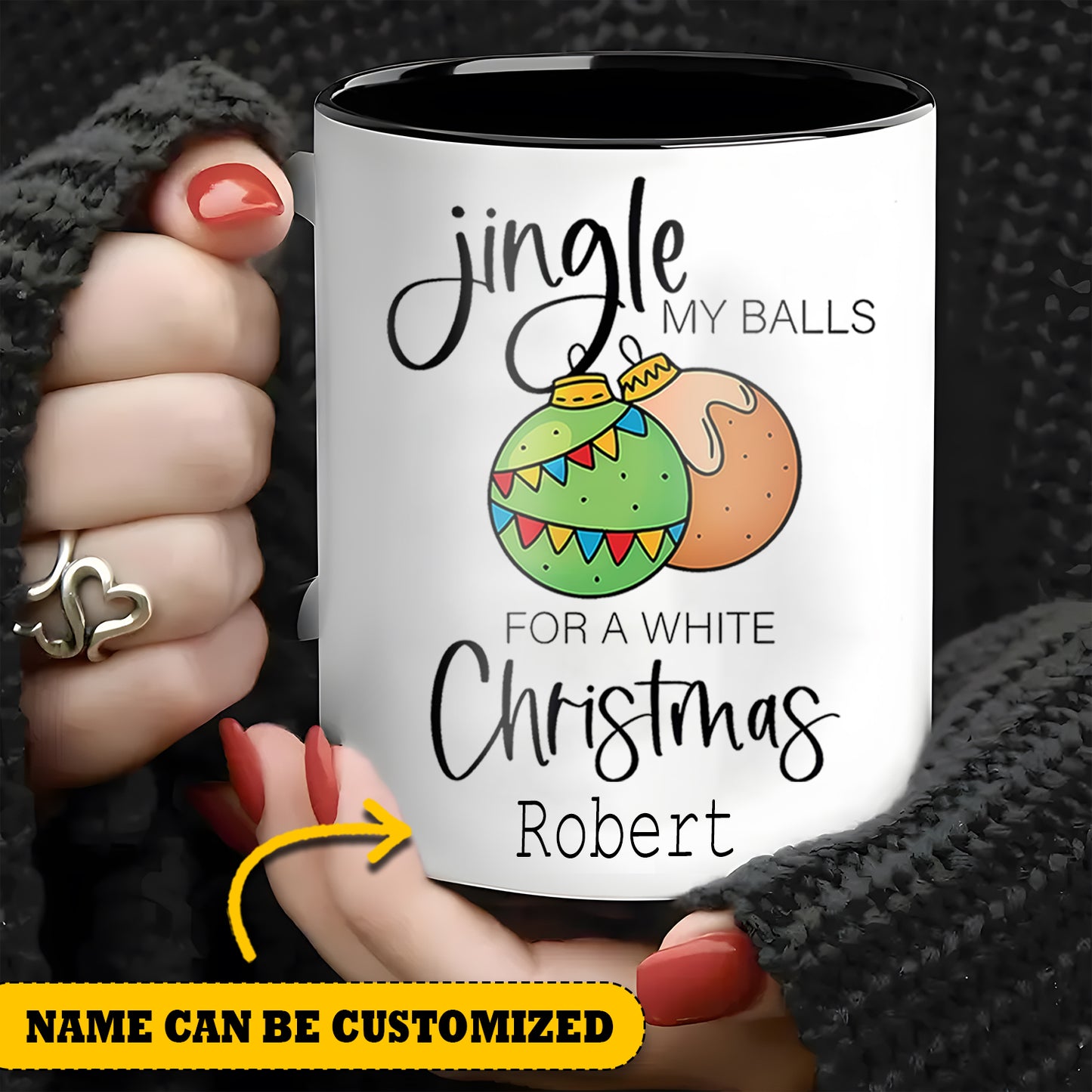 Funny Christmas Jingle My Balls Personalized Accent Mug