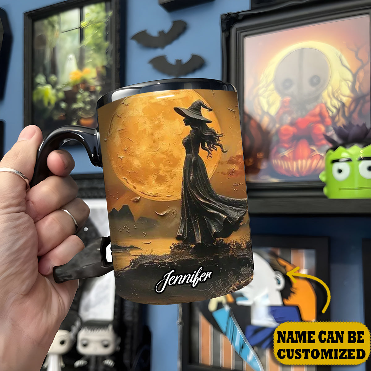 Beautiful Witch Moon Personalized Halloween Accent Mug