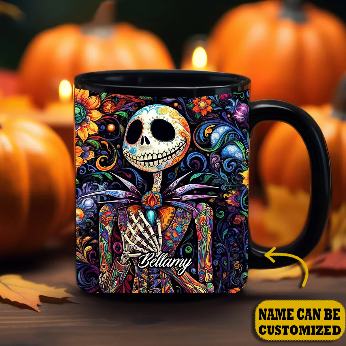 Halloween Flower Personalized Accent Mug