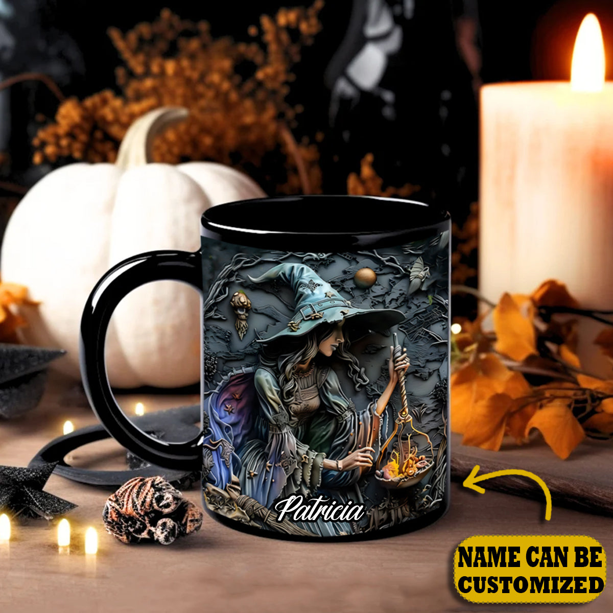 Beautiful Witch Magic Personalized Halloween Accent Mug