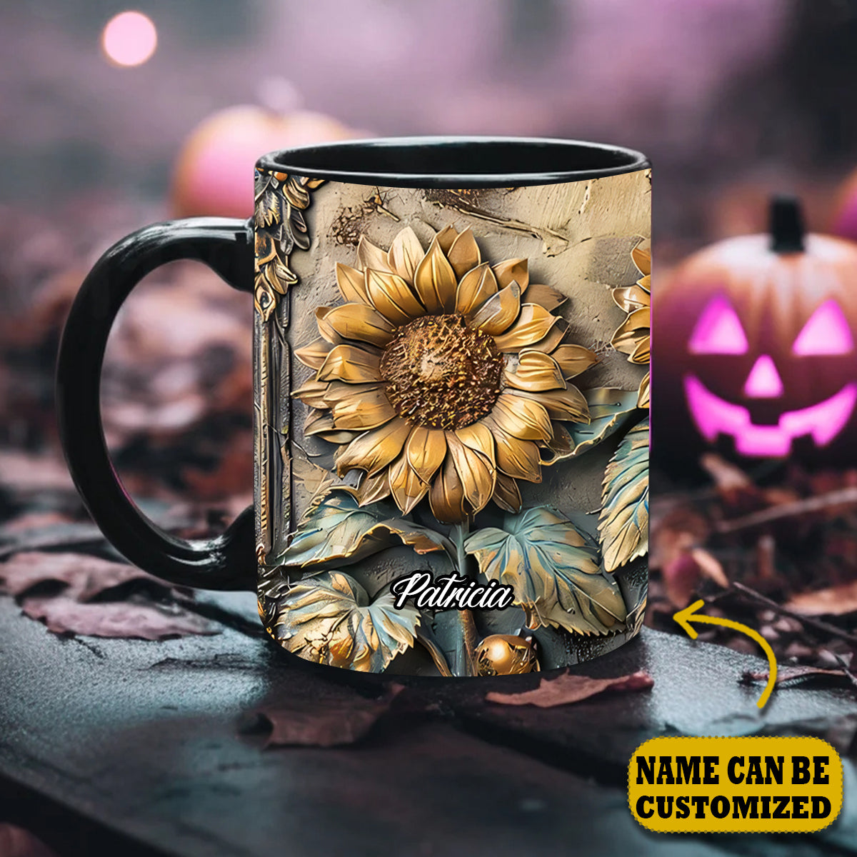 Beautiful Sunflower 2 Vintage Personalized Accent Mug