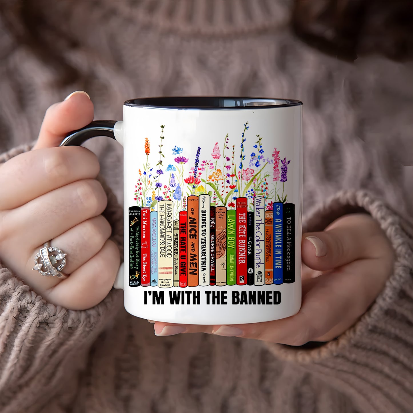 Woman Book I'm With The Banned Accent Mug