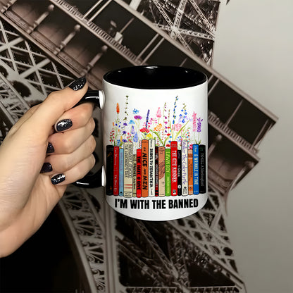 Woman Book I'm With The Banned Accent Mug