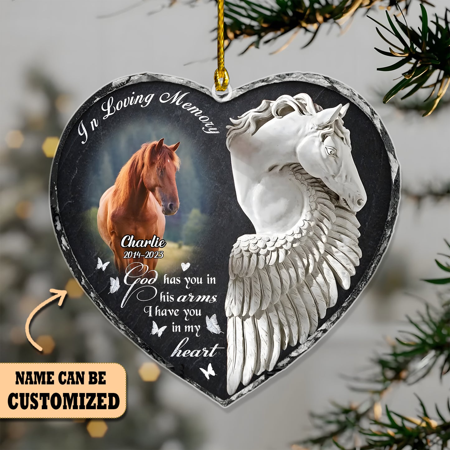 Horse Memorial Acrylic Christmas Ornament - Horse Lover Gift