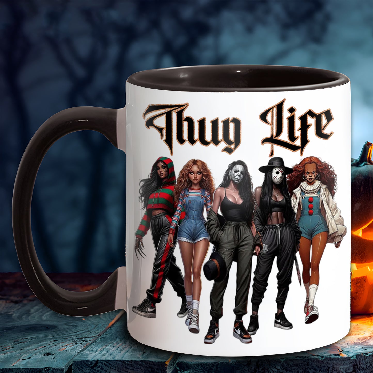 Black Woman Friendship Horror Thug Life Accent Mug