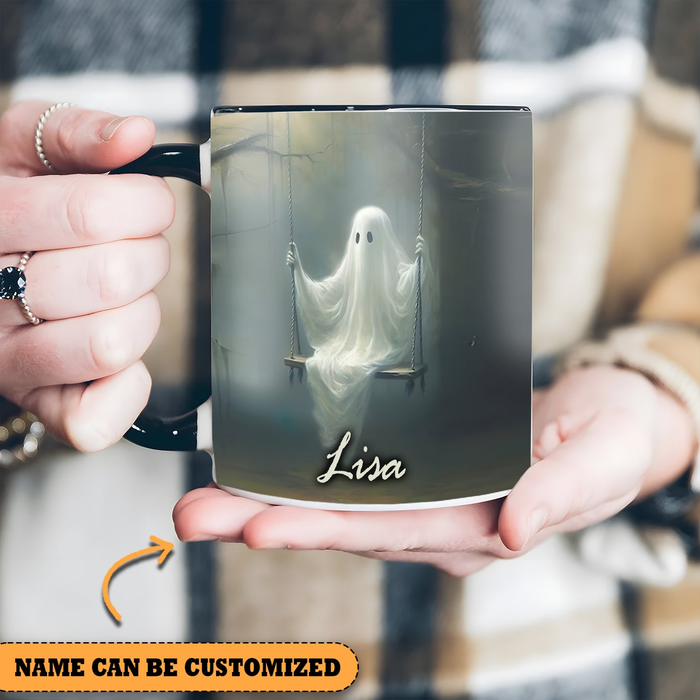 Cute Ghost Halloween Personalized Accent Mug