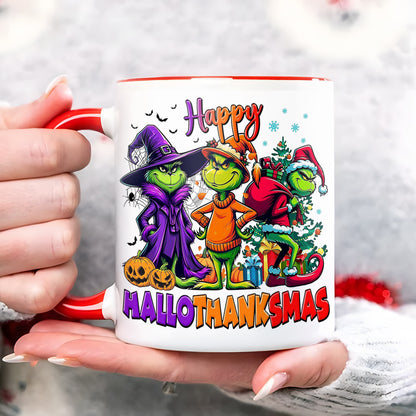 Grinch Christmas HalloThanksMas Funny Accent Mug