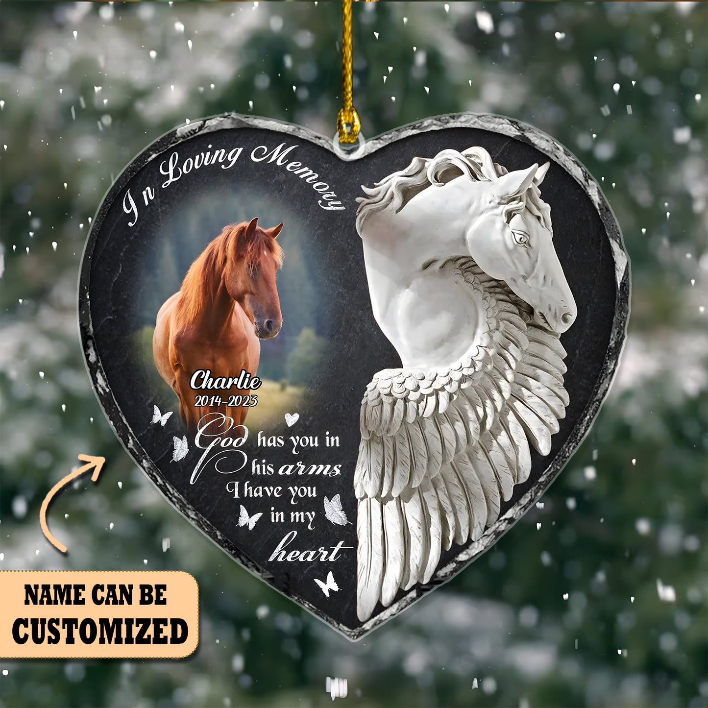 Horse Memorial Acrylic Christmas Ornament - Horse Lover Gift