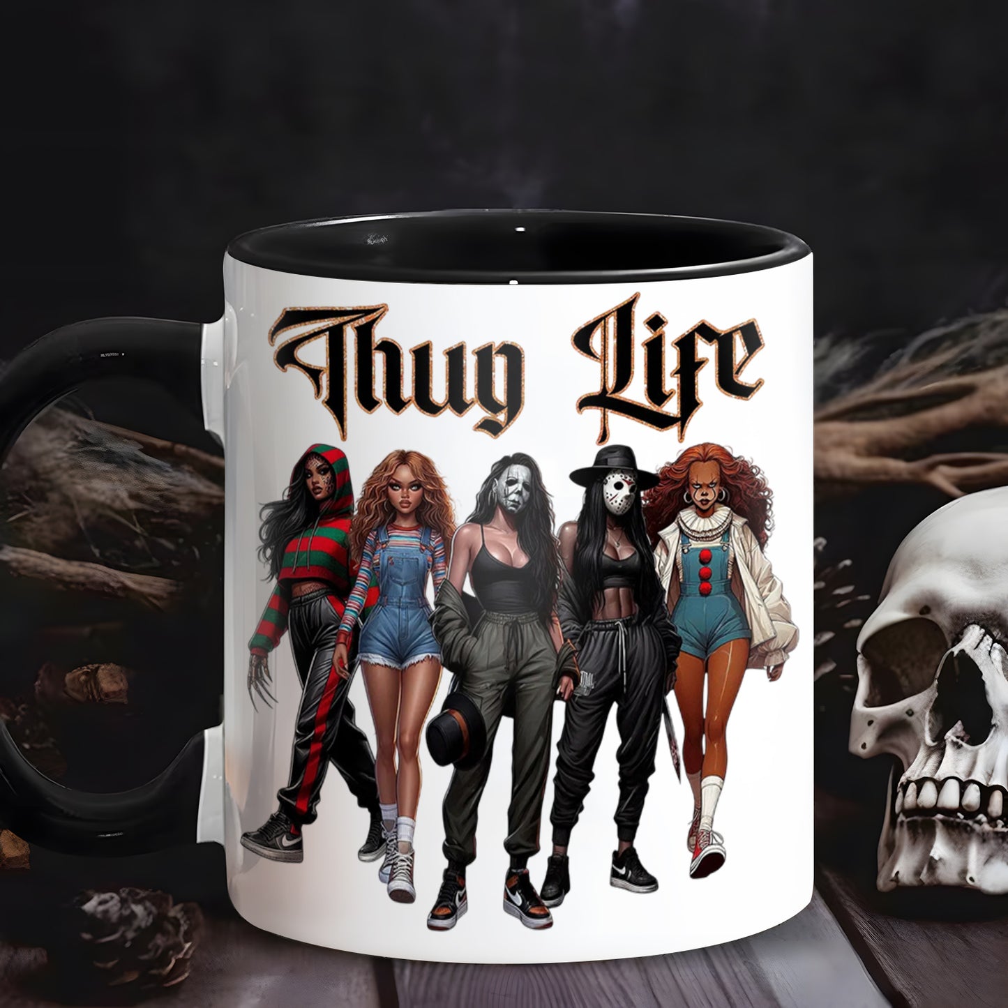 Black Woman Friendship Horror Thug Life Accent Mug