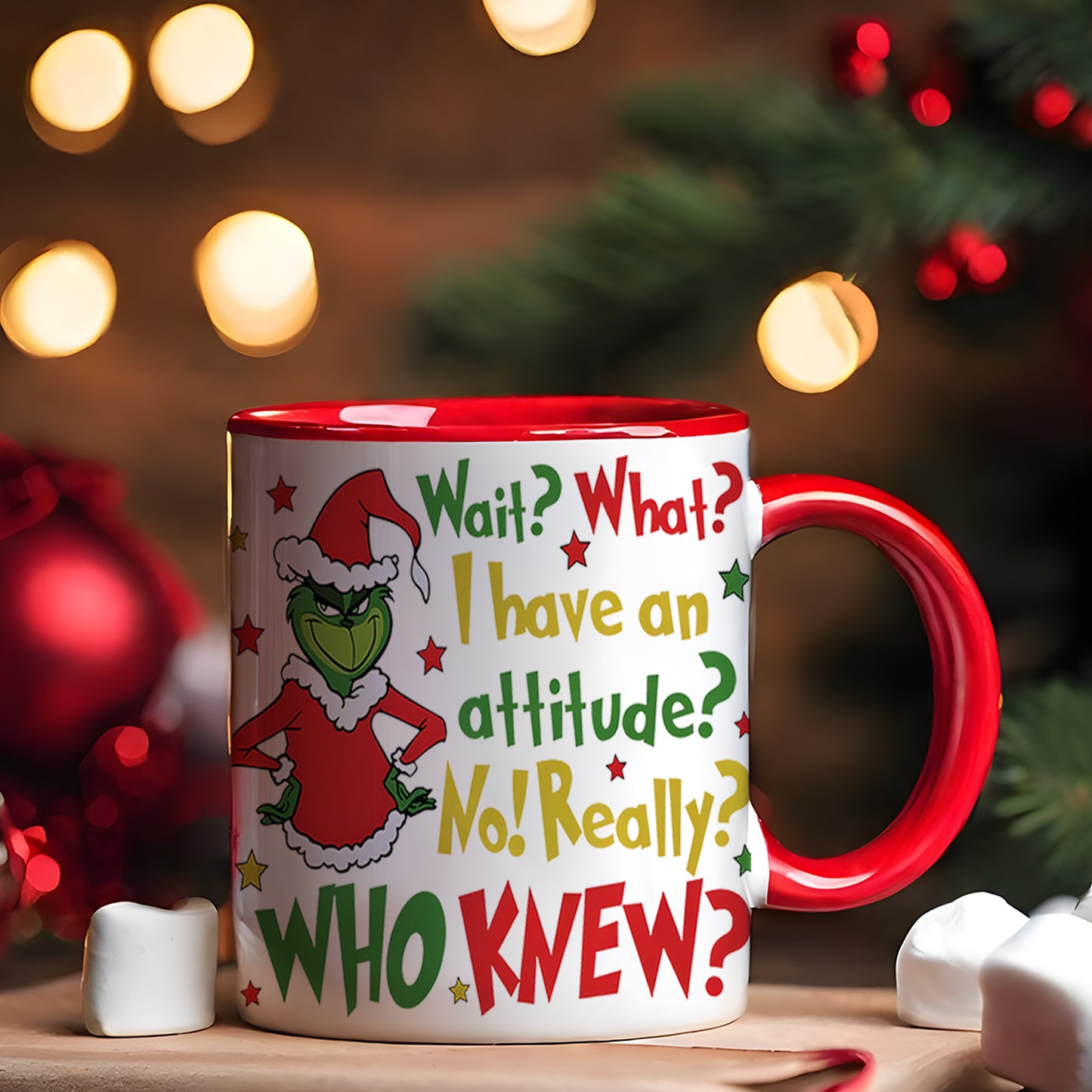 Funny Christmas Grinch Accent Mug