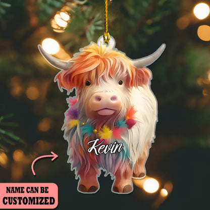 Cow Cute Colorful Acrylic Ornament