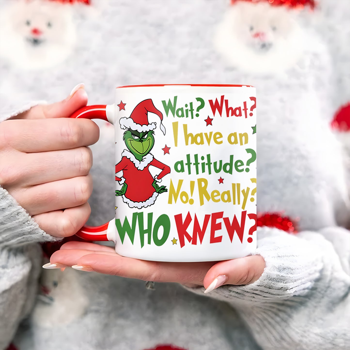 Funny Christmas Grinch Accent Mug