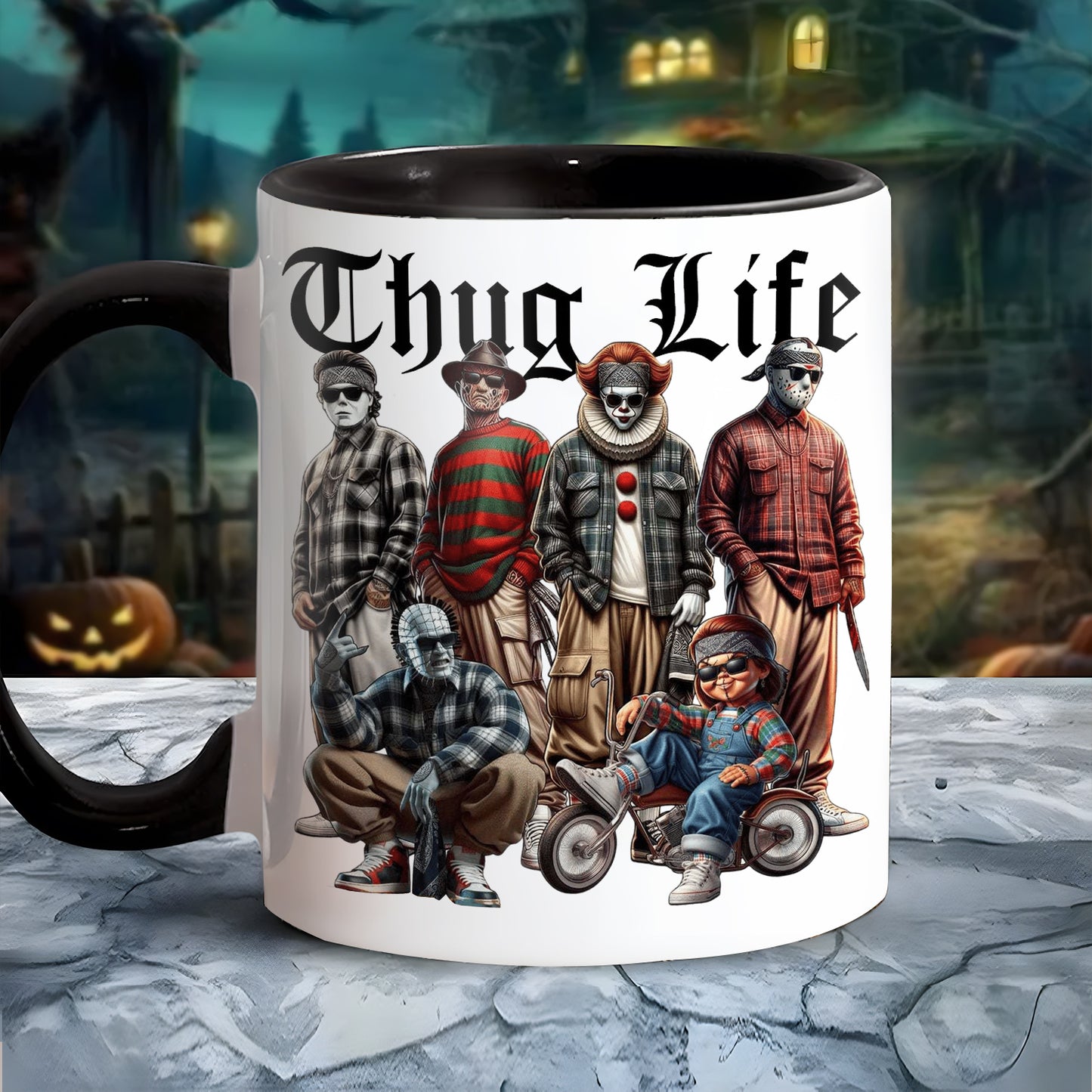 Halloween Horror Character Movies Thug Life Accent Mug