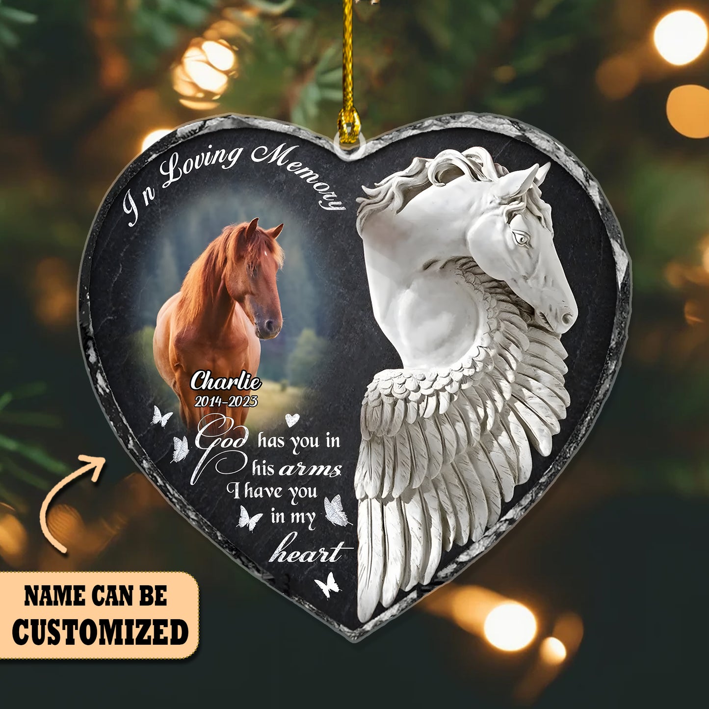 Horse Memorial Acrylic Christmas Ornament - Horse Lover Gift